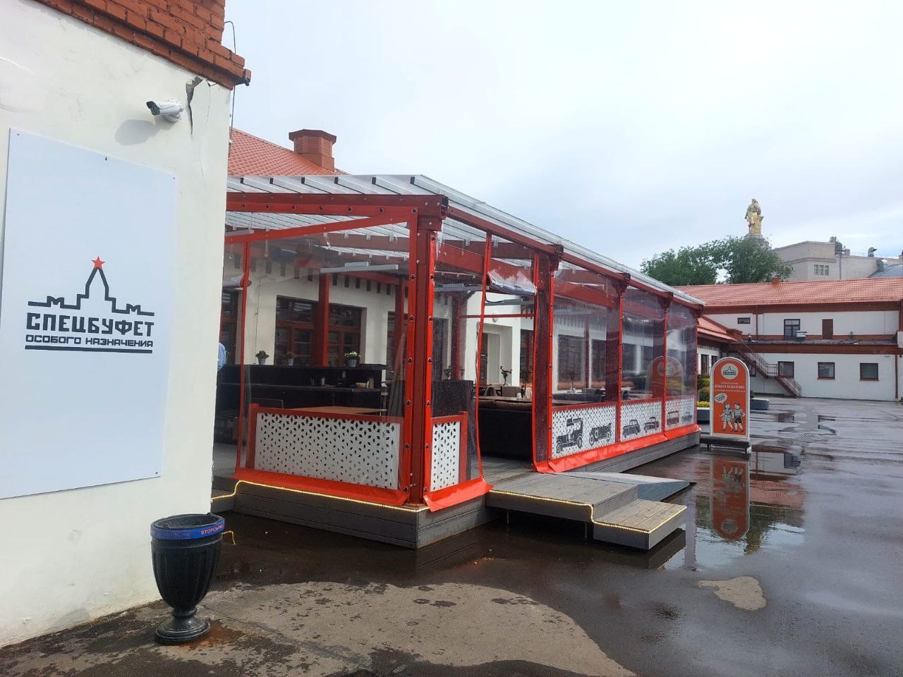 ПВХ шторы для летней террасы кафе в посёлке Измайлово